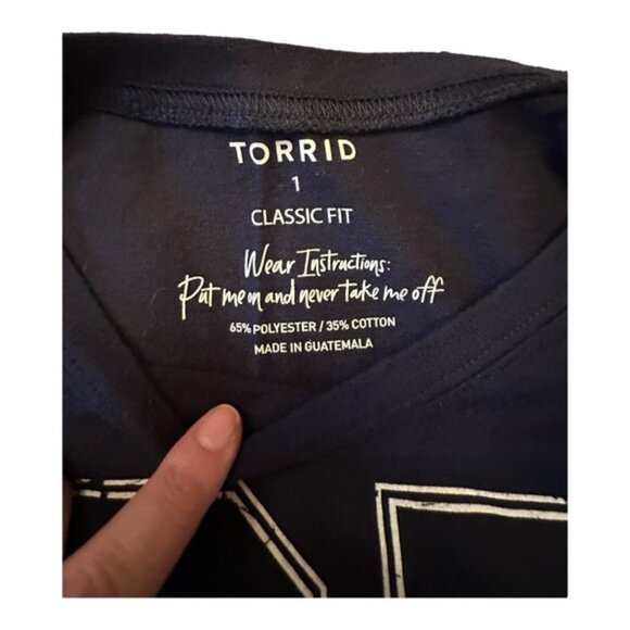 Women’s torrid 1 Navy New York Everyday Signature Jersey Crew Neck Tee 14 16 1X - Picture 9 of 10